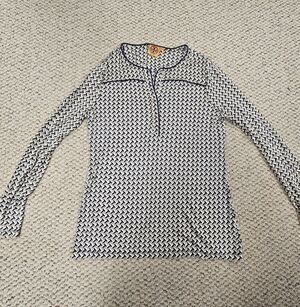Tory Burch Womens Silk Shirt - T Logo Signature Design - Size Large‎